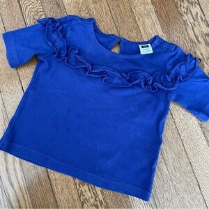Janie and Jack royal blue ruffle top girls 6-12 months